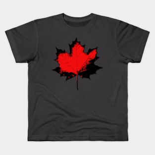 Maple Leaf Stamp Dark Kids T-Shirt